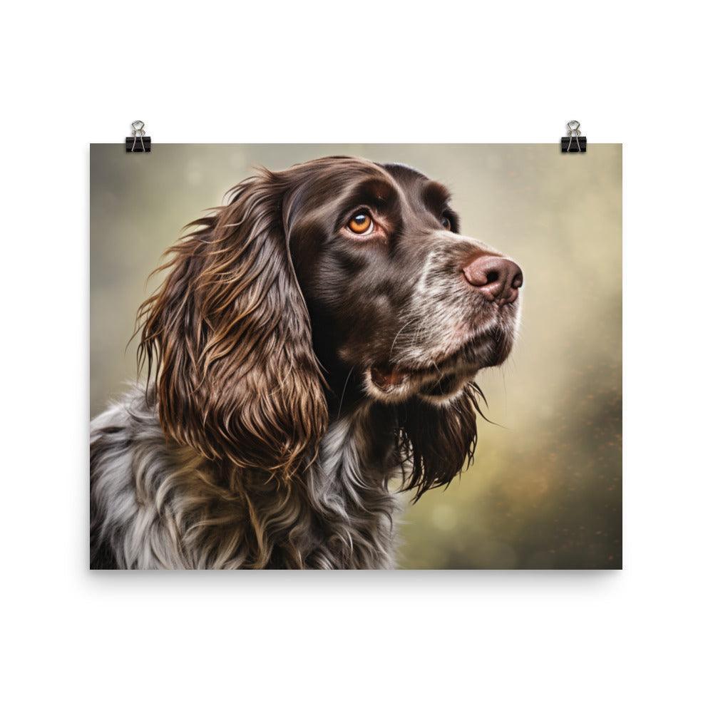 German Longhaired Pointer Dreamy Bokeh Portrait Poster - Oh Posters