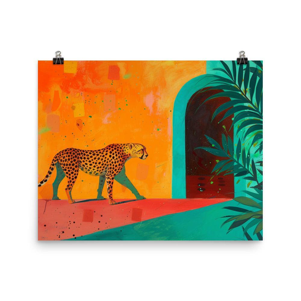 Tropical Cheetah Vivid Jungle Illustration Poster - Oh Posters