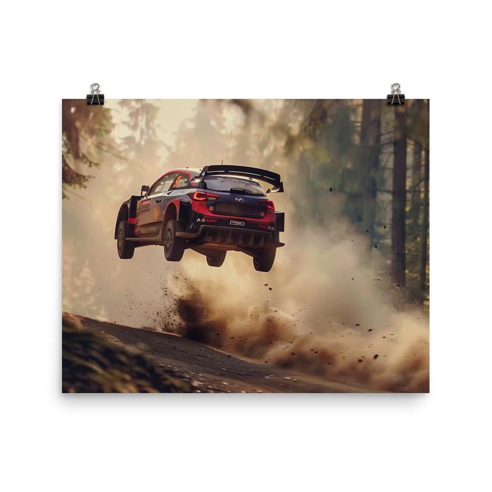 Forest Rally Jump Dynamic Motorsport Action Poster - Oh Posters