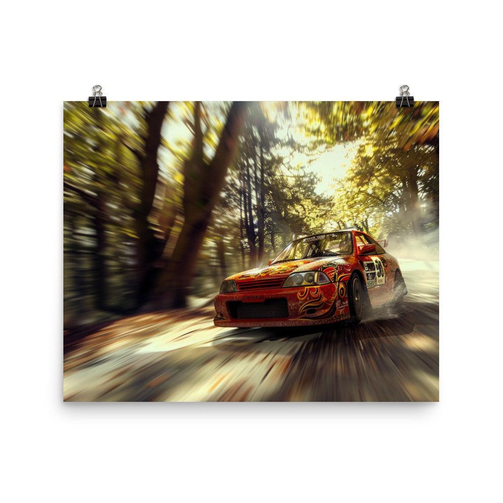 Forest Rally Speedster Autumn Race Poster - Oh Posters