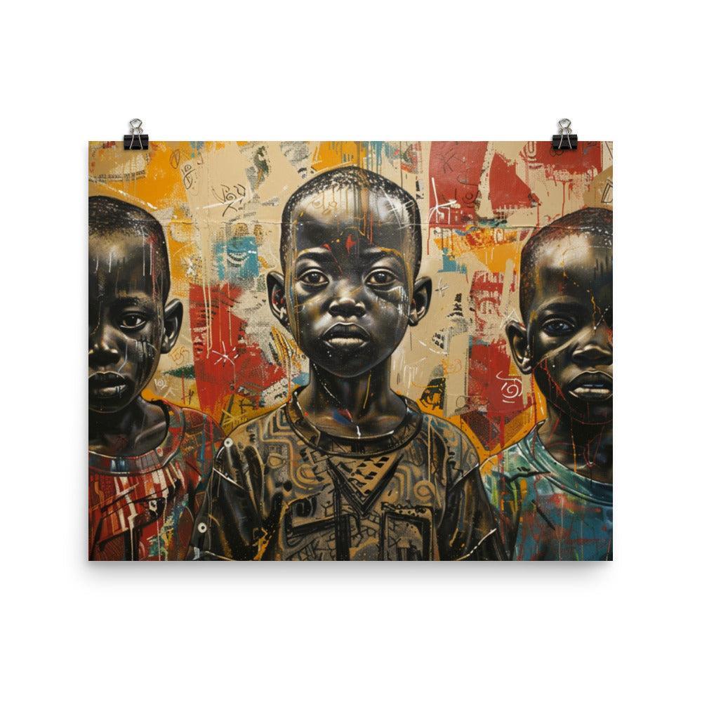 Burundi Children Portrait Urban Art Poster - Oh Posters