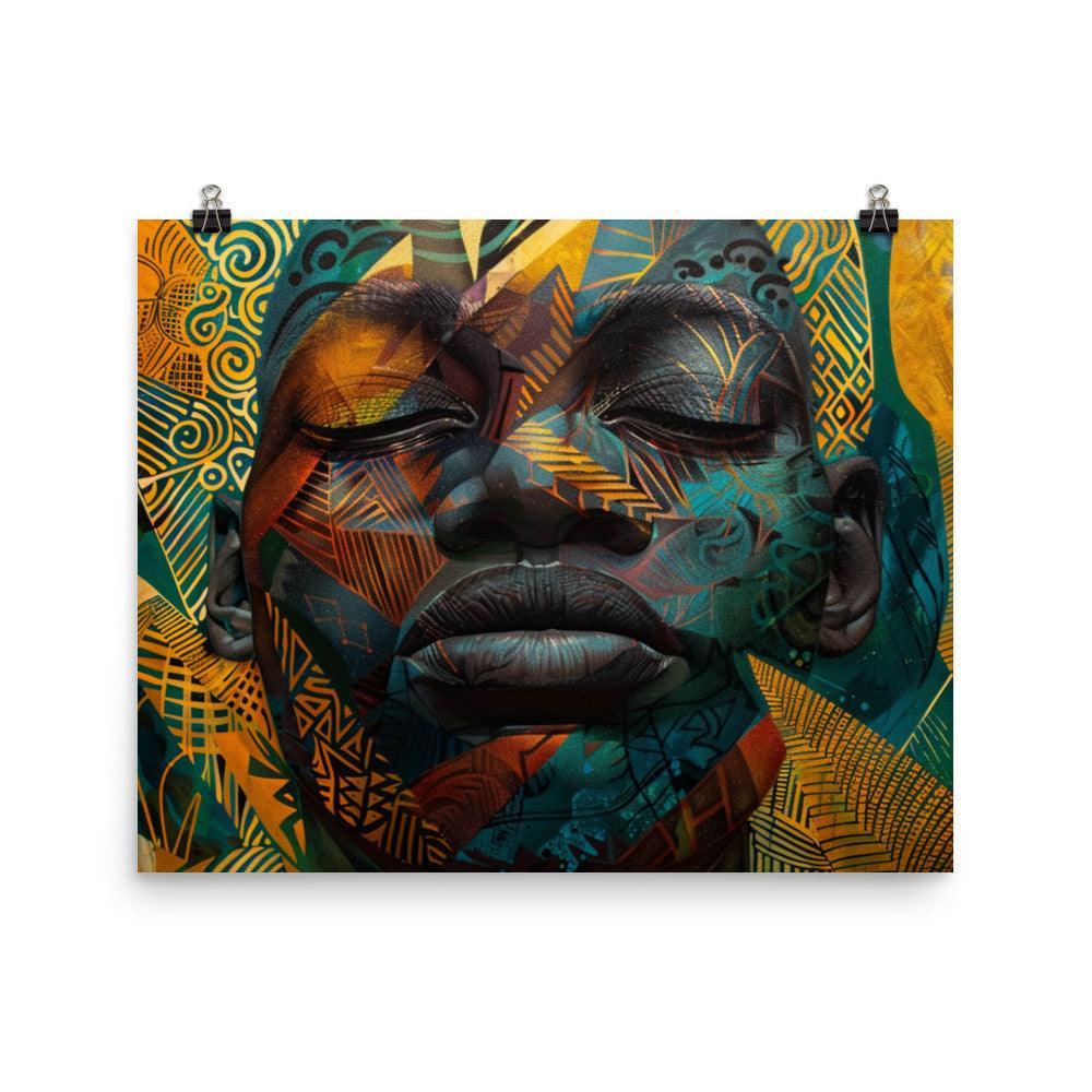 Gabon Vibrant Tribal Abstract Art Poster - Oh Posters