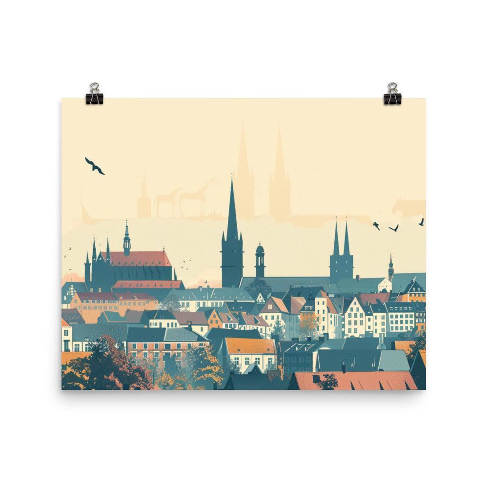 Germany Quaint Village Houses Digital Art Poster - Oh Posters