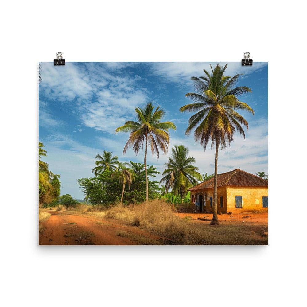 Guinea-Bissau Rustic Countryside Palm Trees Poster - Oh Posters