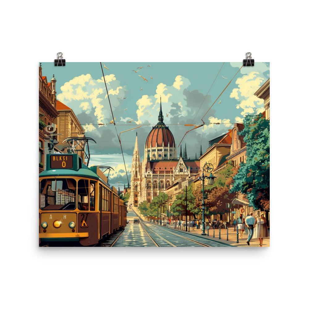 Hungary Budapest Tram Street Art Poster - Oh Posters