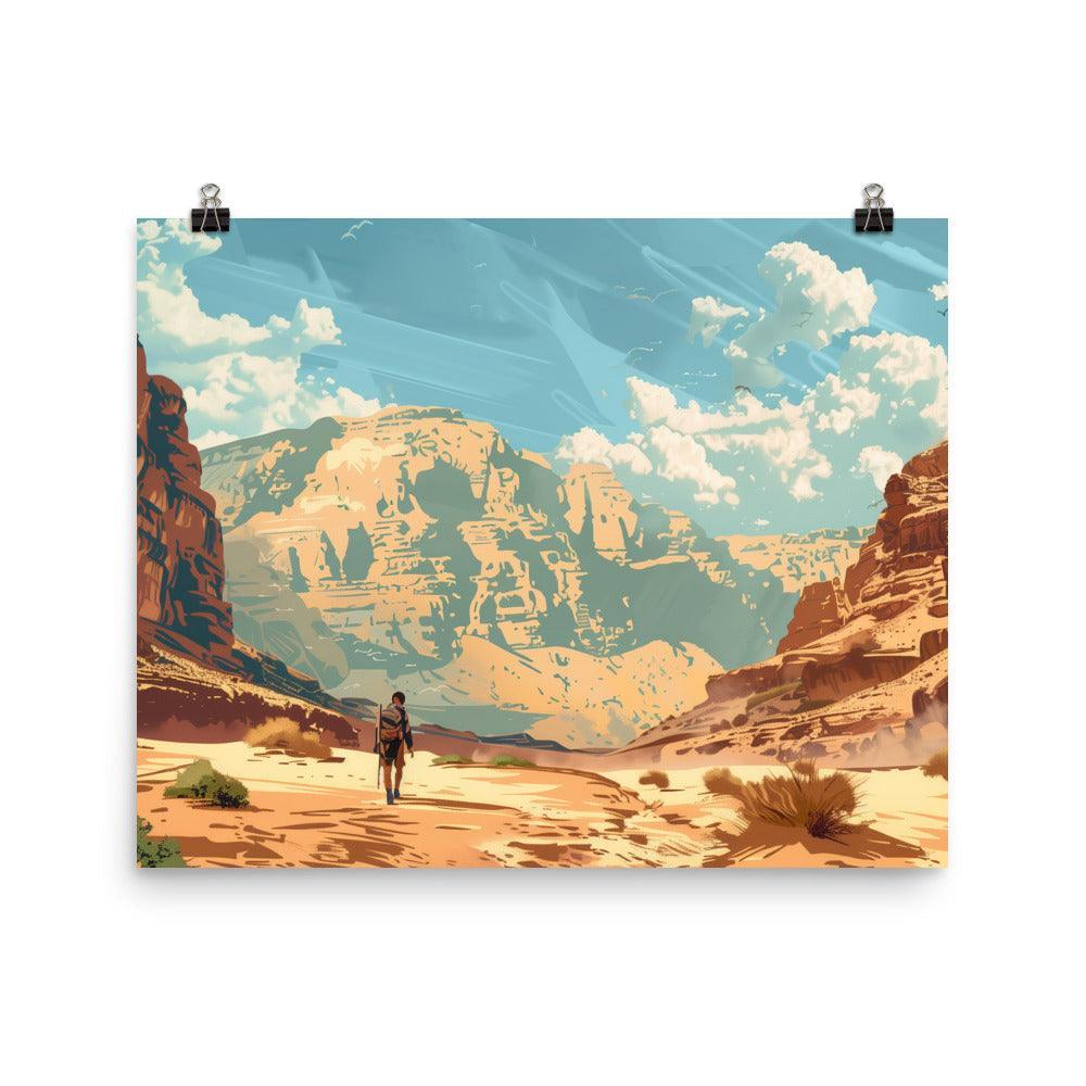 Jordan Wadi Rum Desert Explorer Art Poster - Oh Posters