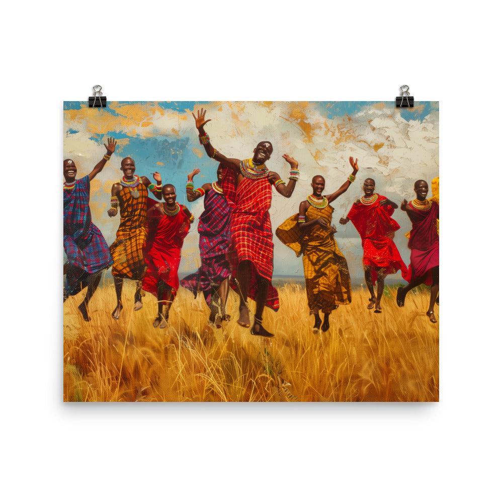 Kenya Maasai Warriors Joyful Dance Poster - Oh Posters