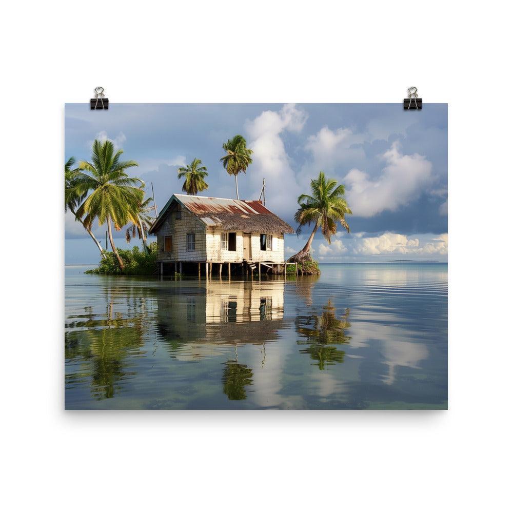 Kiribati Serene Oceanfront Cottage Poster - Oh Posters