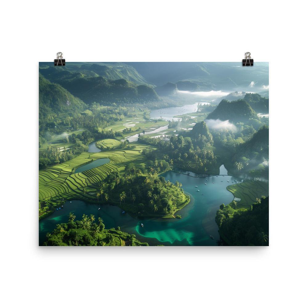 Indonesia Lush Green Valley Scenic Poster - Oh Posters