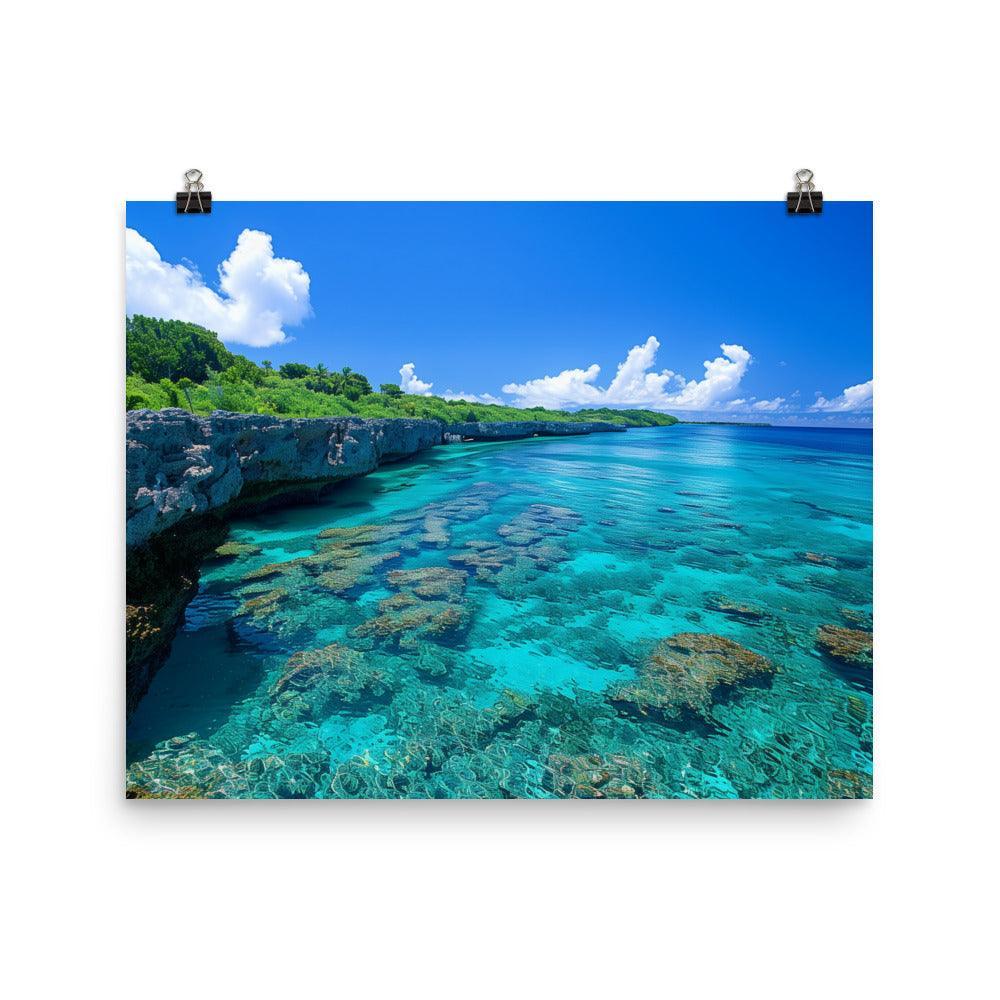 Nauru Coral Reef Crystal Waters Scenic Poster - Oh Posters