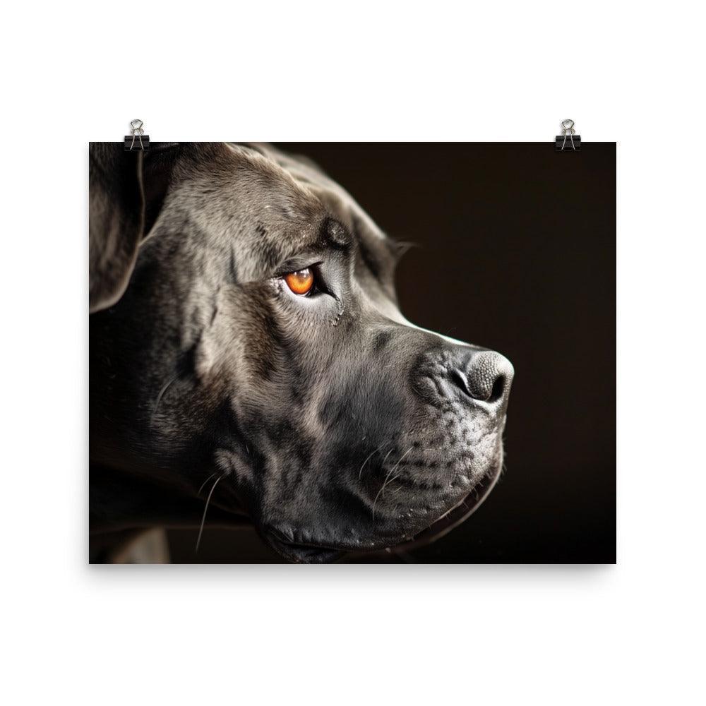 Cane Corso Side Profile in Shadow Portrait Poster - Oh Posters