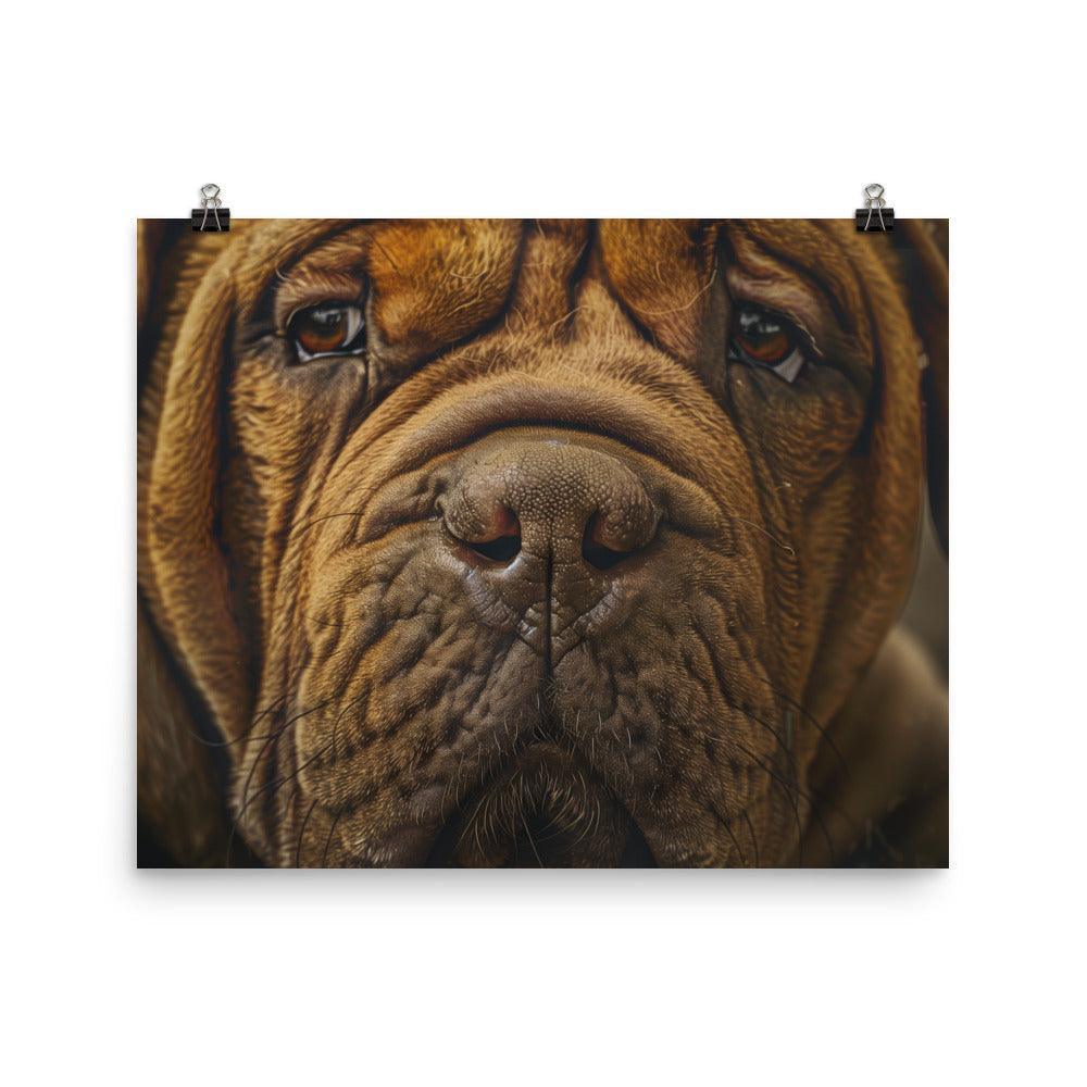 Chinese Shar-Pei Close-Up Wrinkled Face Portrait Poster - Oh Posters