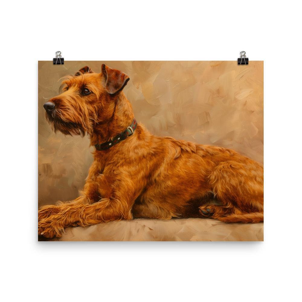 Irish Terrier Lying Down Painting Poster - Oh Posters