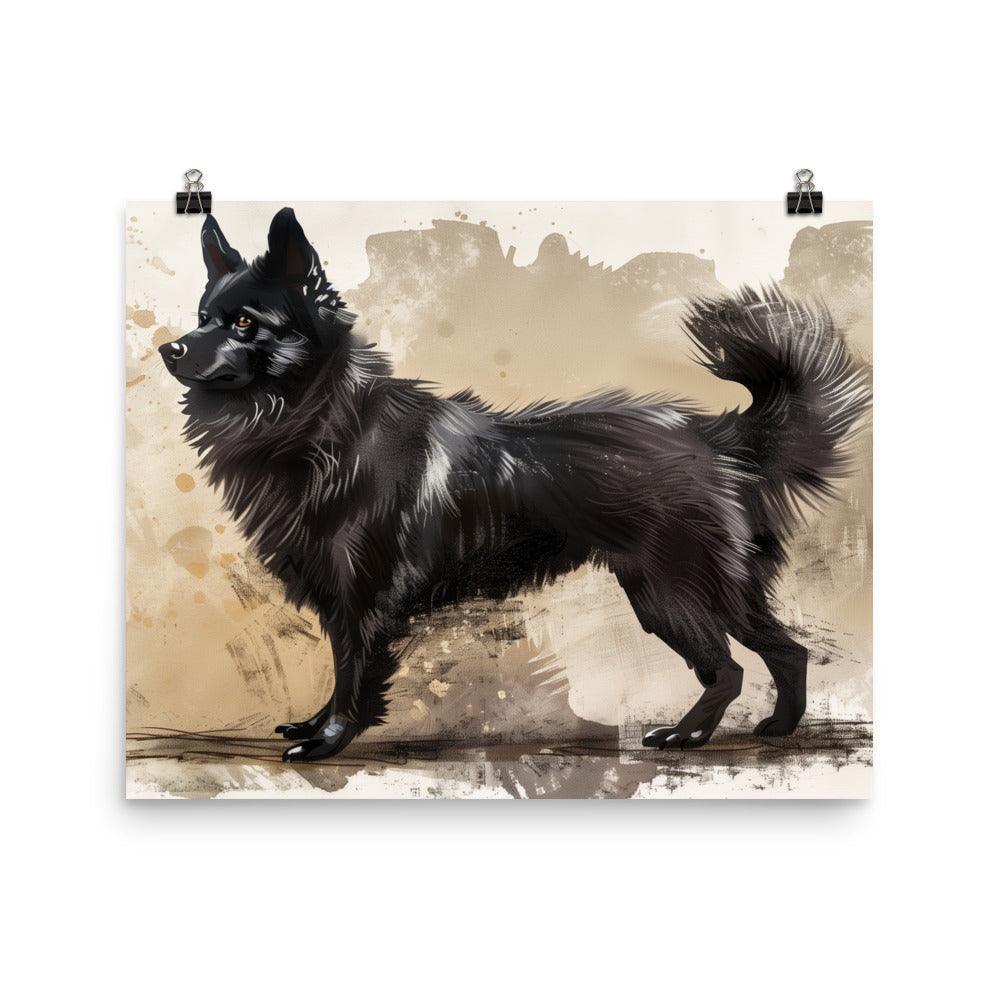 Norwegian Buhund Watercolor Digital Art Poster - Oh Posters