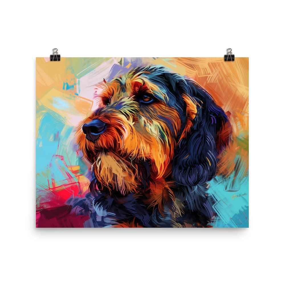 Otterhound Abstract Colorful Dog Art with Vibrant Background Poster - Oh Posters