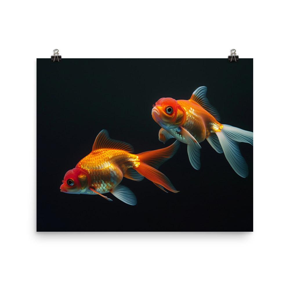 Goldfish Pair Underwater Elegance Digital Art Poster - Oh Posters