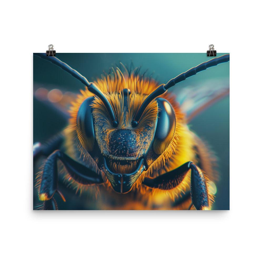 Macro Honeybee Closeup Detailed Insect Photography Poster - Oh Posters