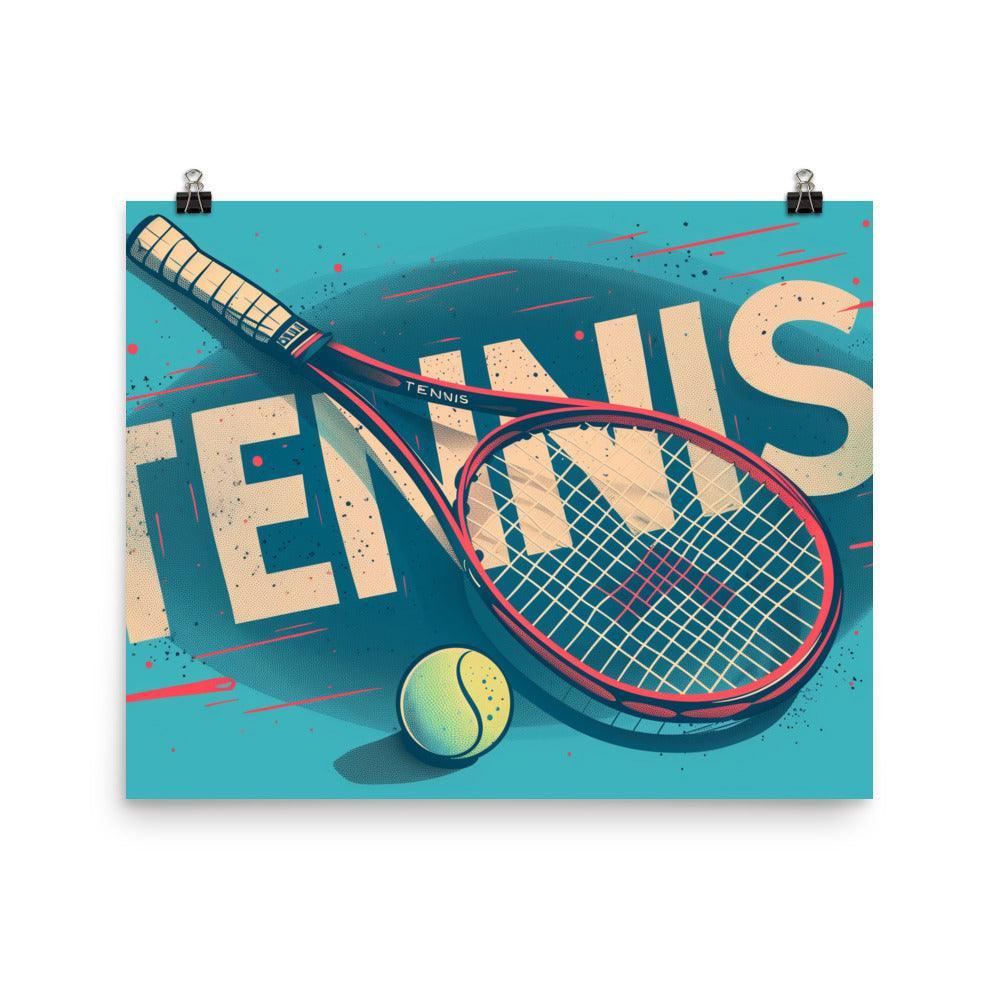 Tennis Racket and Ball Retro Sports Graphic Poster - Oh Posters