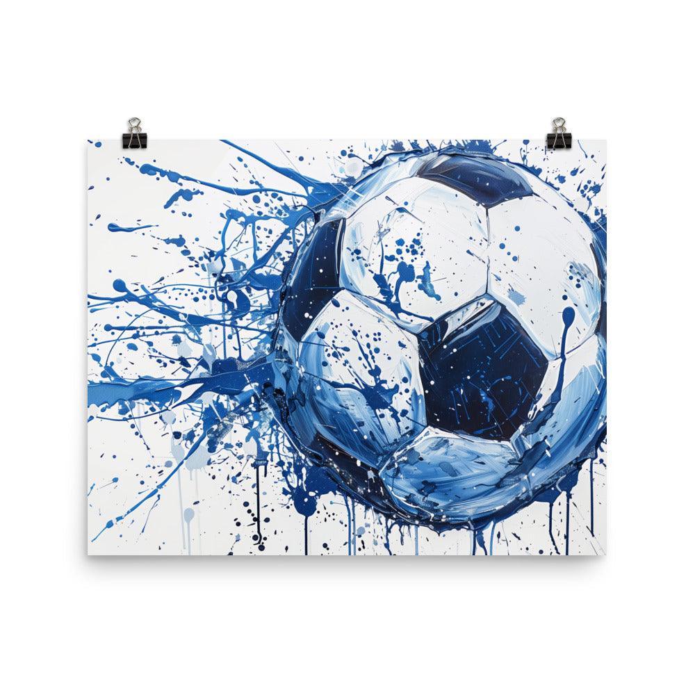 Football Soccer Ball Splatter Paint Abstract Sports Poster - Oh Posters