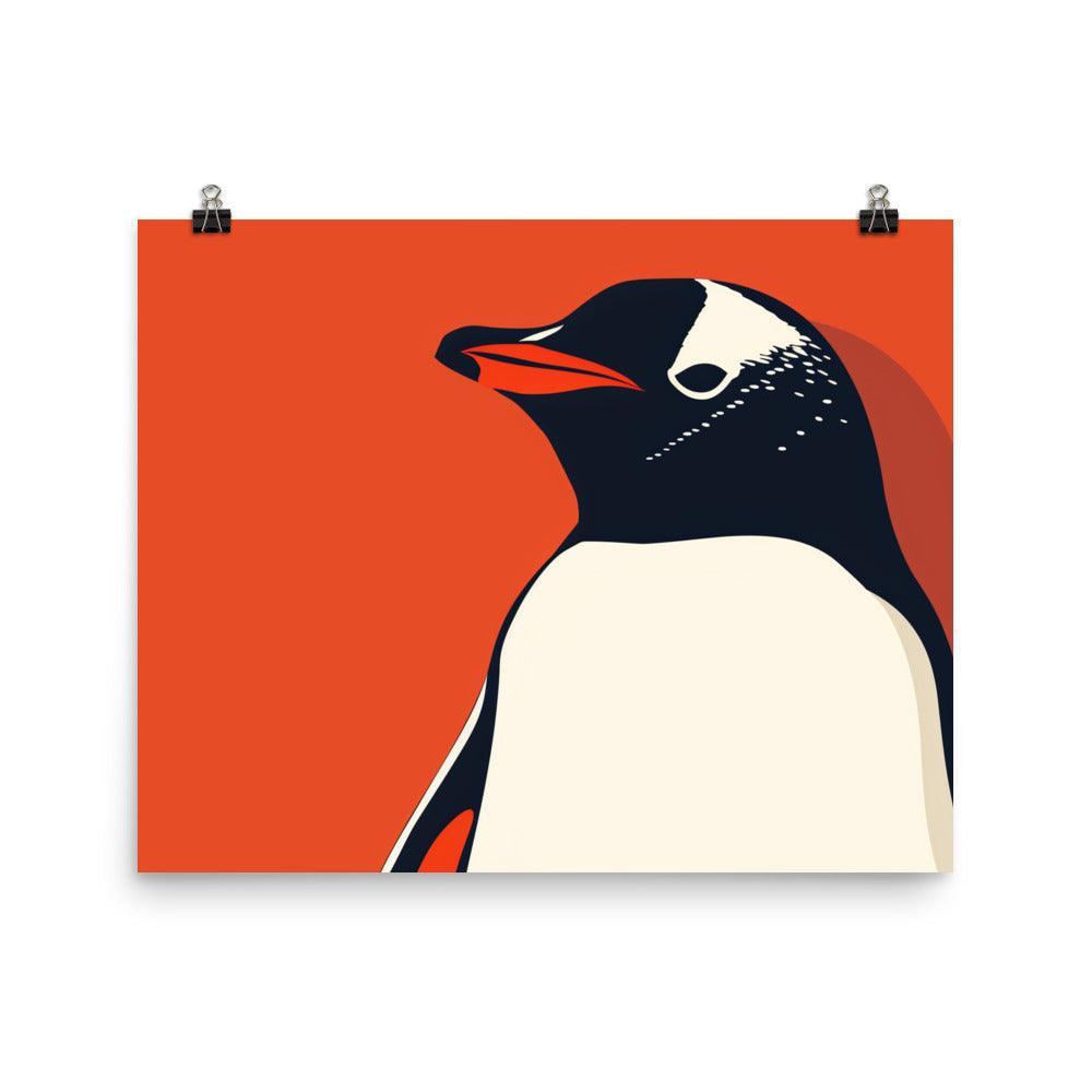 Gentoo Penguin Minimalist Pop Art Illustration Poster - Oh Posters