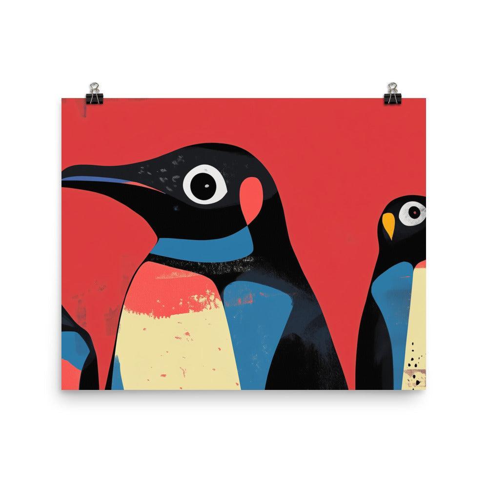 Colorful Penguin Trio Modern Pop Art Design Poster - Oh Posters