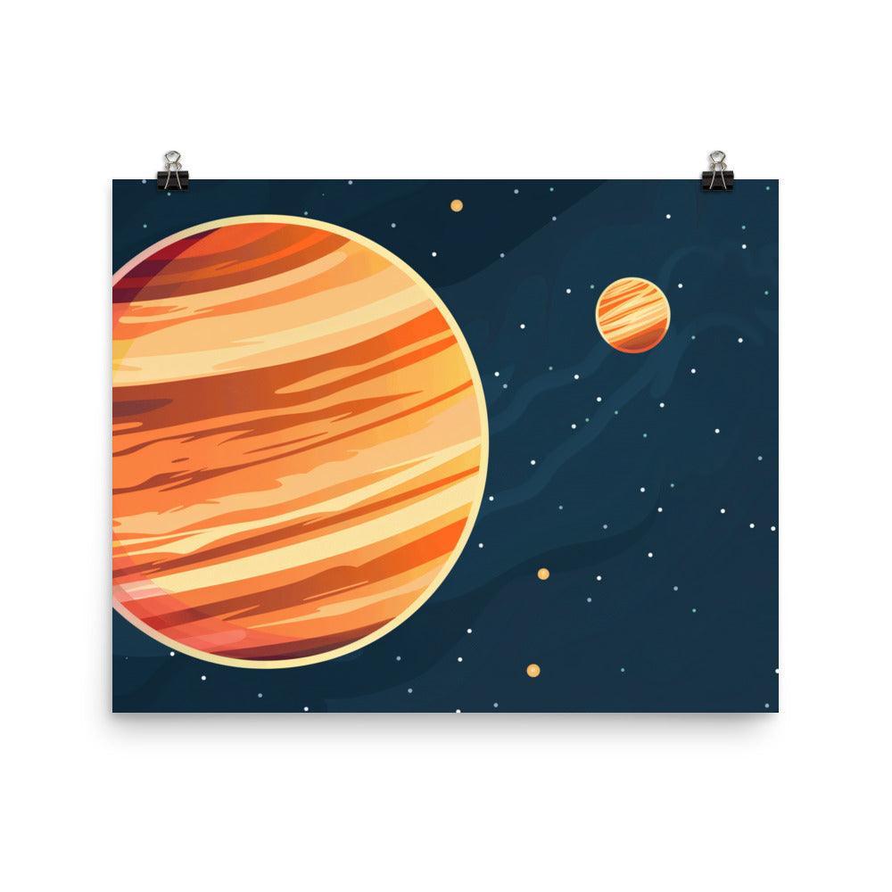 Jupiter and Moons Minimalist Planetary Art Poster - Oh Posters