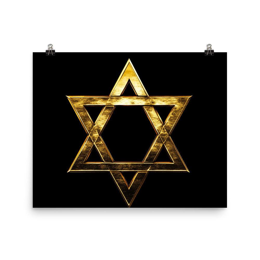 Golden Star of David Jewish Symbol Art Poster - Oh Posters