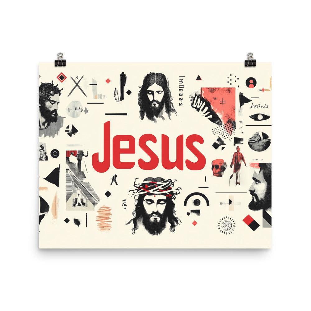 Jesus Modern Minimalist Spiritual Collage Art Poster - Oh Posters