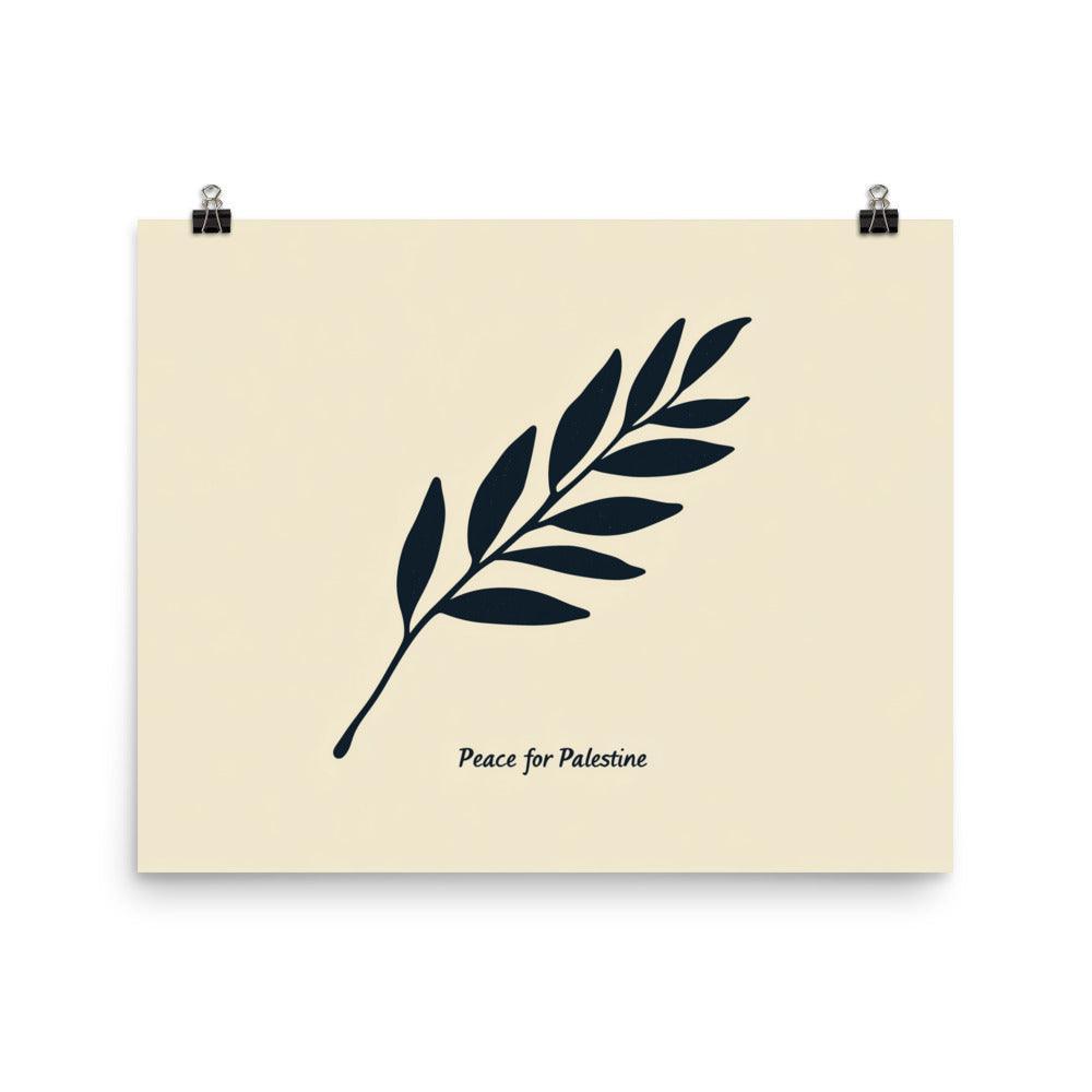 Peace for Palestine Olive Branch Minimalist Design Poster - Oh Posters