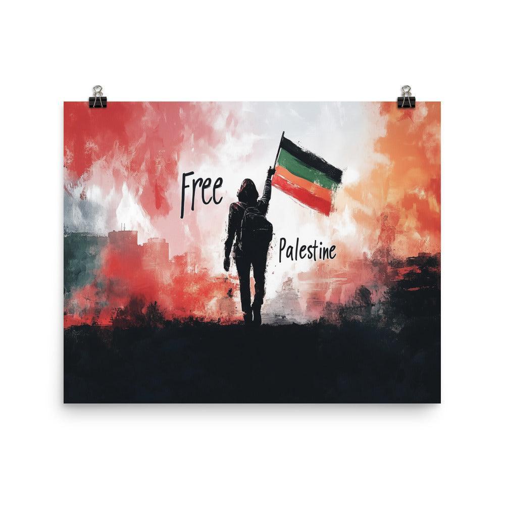 Free Palestine Resistance Flag Silhouette Poster - Oh Posters