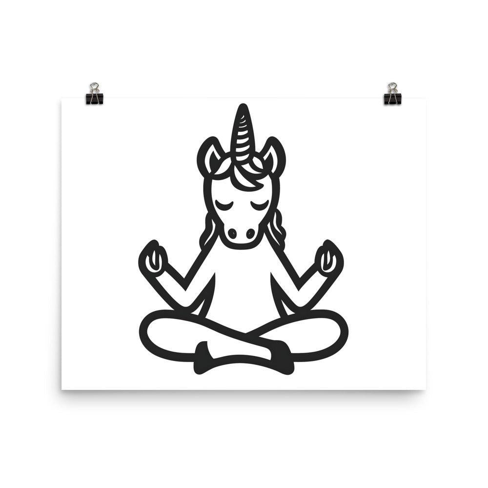 Unicorn Yoga Pose Serenity Zen Meditation for Mindfulness Poster - Oh Posters
