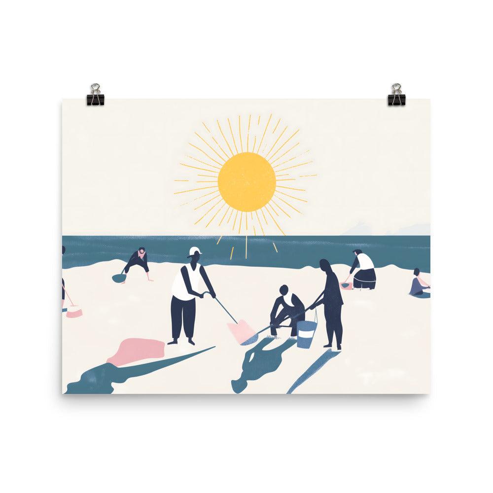 Beach Cleanup Community Sun Fun Coastal Care Inspiration Poster - Oh Posters