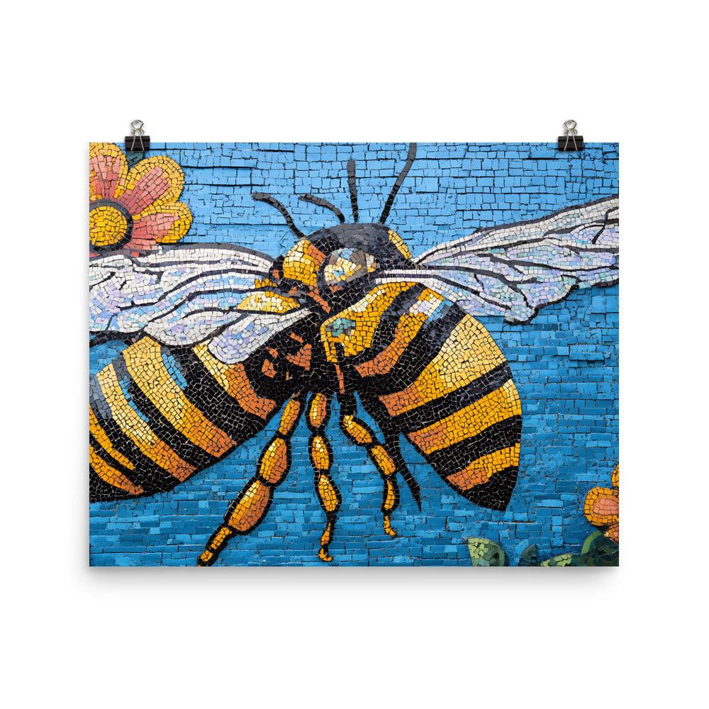 Manchester Bee and Flower Mural Art Tribute Poster - Oh Posters