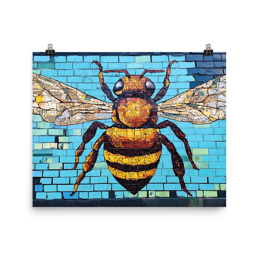 Manchester Iconic Bee Street Art Tribute Vibrant Urban Mural Poster - Oh Posters