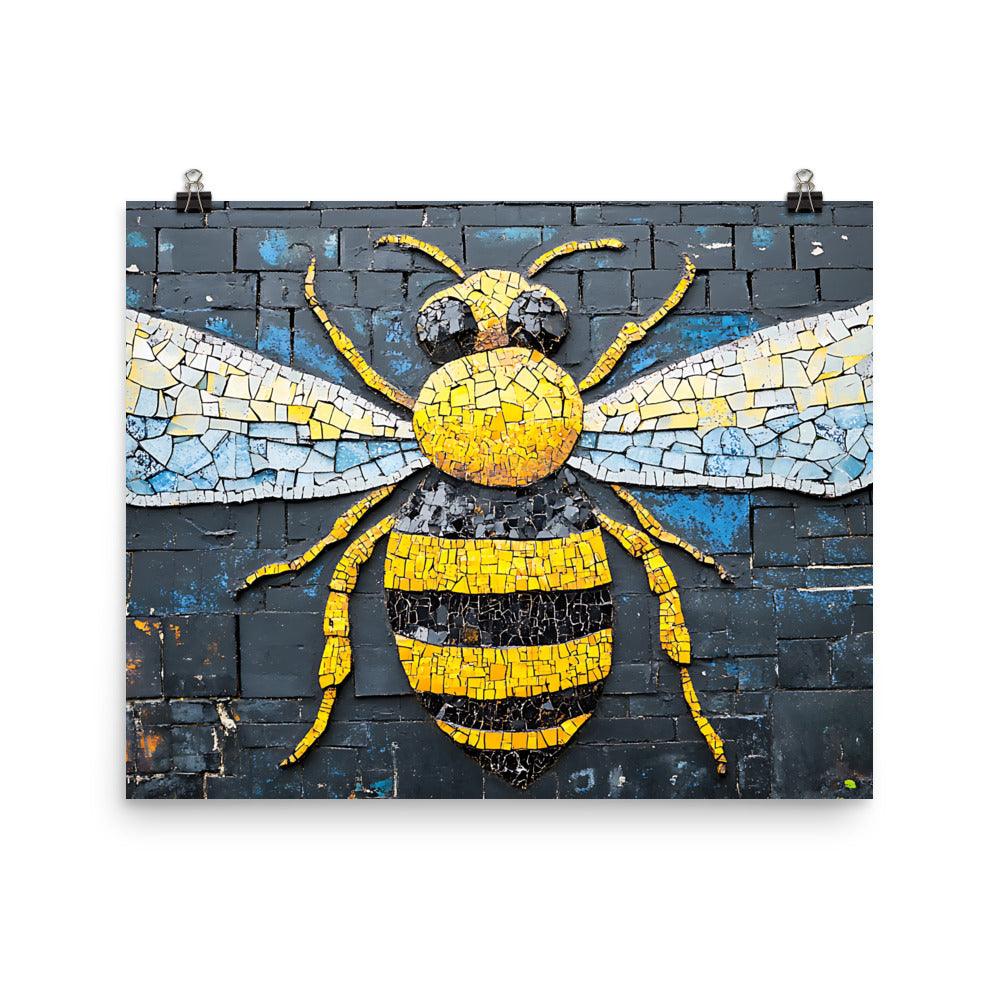 Manchester Worker Bee Mosaic Tribute Poster - Oh Posters