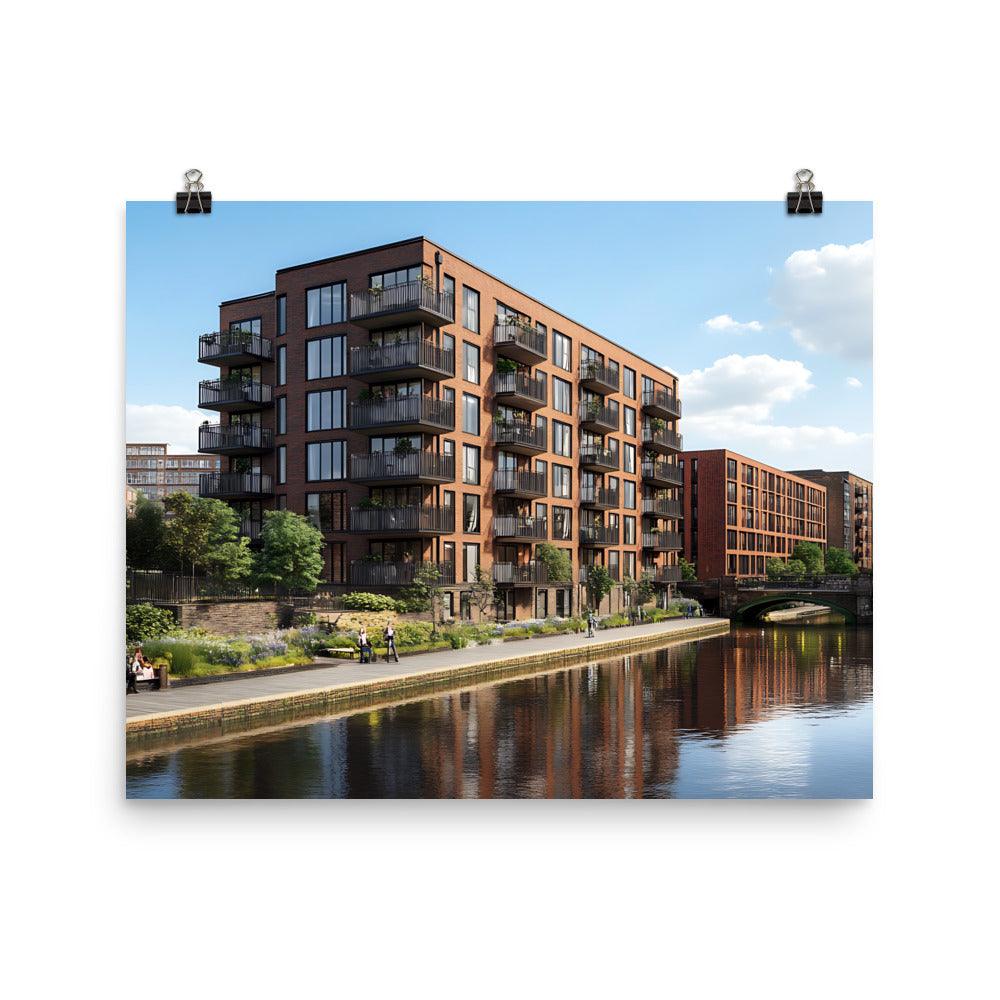 Manchester Canal Side Living Serenity Architecture Poster - Oh Posters