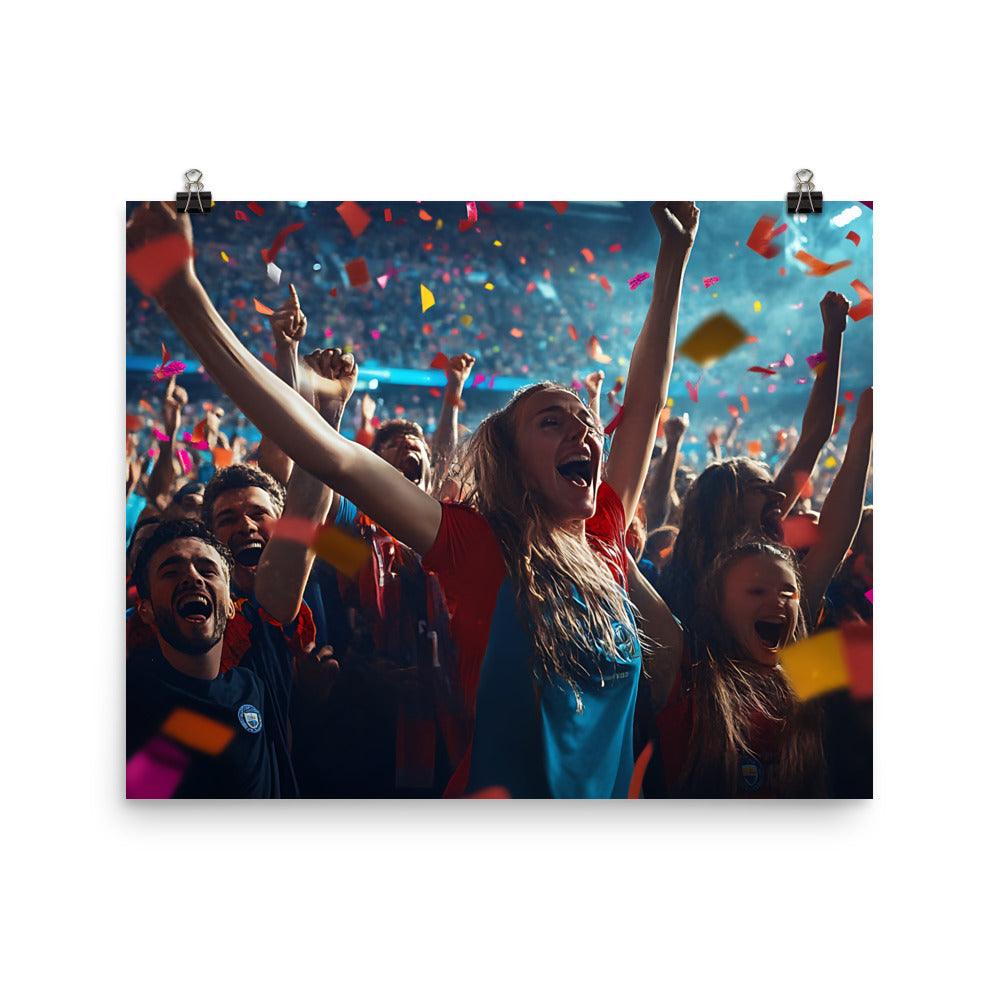Manchester Football Celebration Crowd Energy and Excitement Poster - Oh Posters