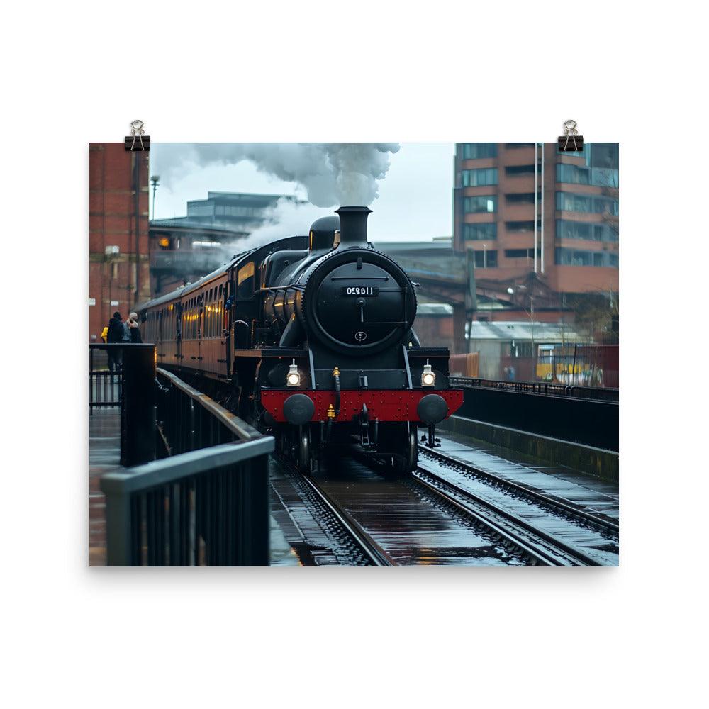 Manchester Steam Train Adventure Through Iconic Urban Landscape Poster - Oh Posters
