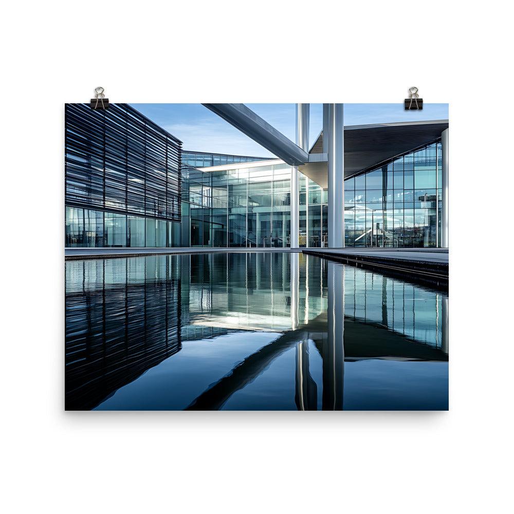 Contemporary Manchester Architecture Reflection Aesthetic Poster - Oh Posters