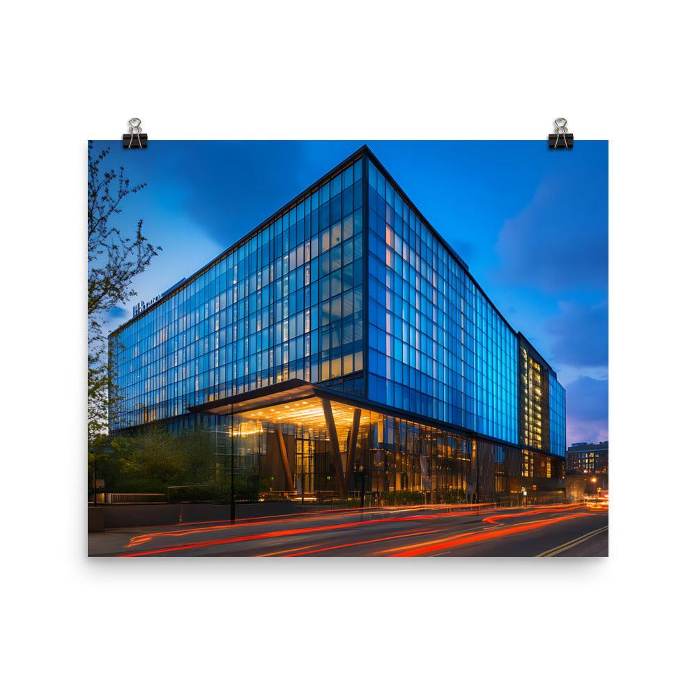 Manchester Modern Architecture Nightscape Poster - Oh Posters