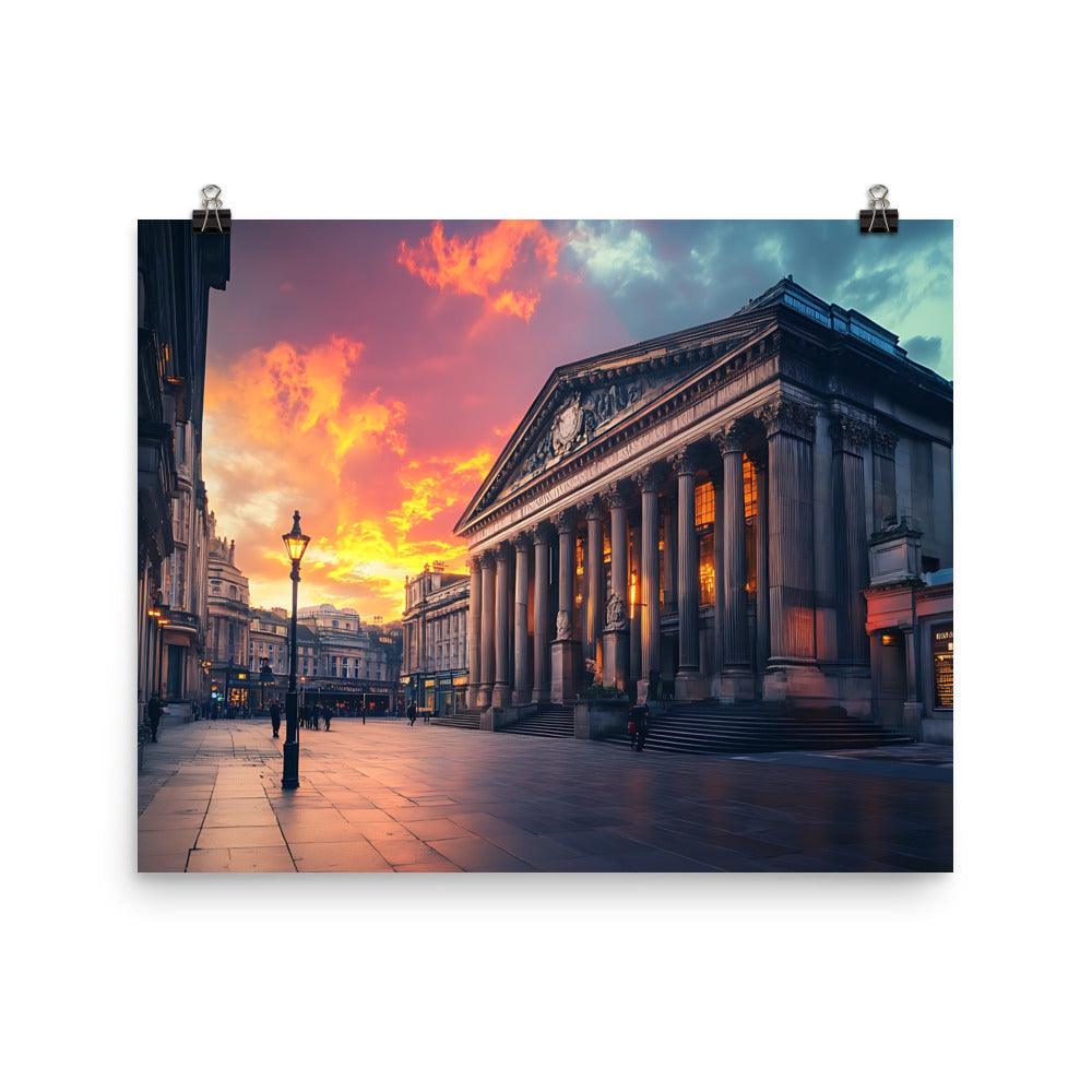 Manchester Cityscape at Dusk with Historic Architecture Poster - Oh Posters