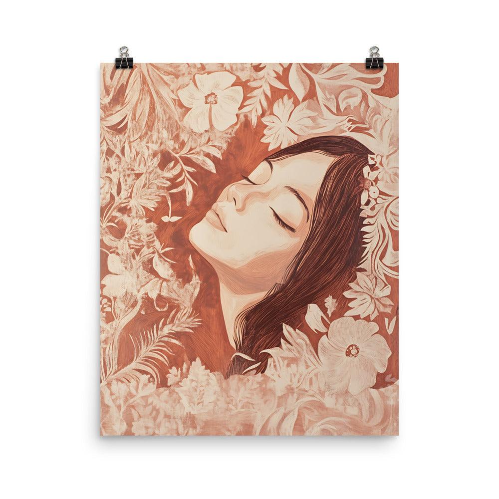 Boho Floral Serenity Dreamscape in Earthy Tones Poster - Oh Posters