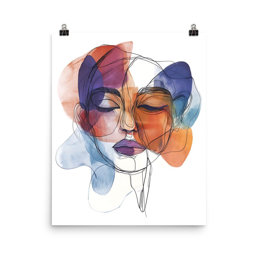 Colorful Boho Face Art Expression Poster - Oh Posters