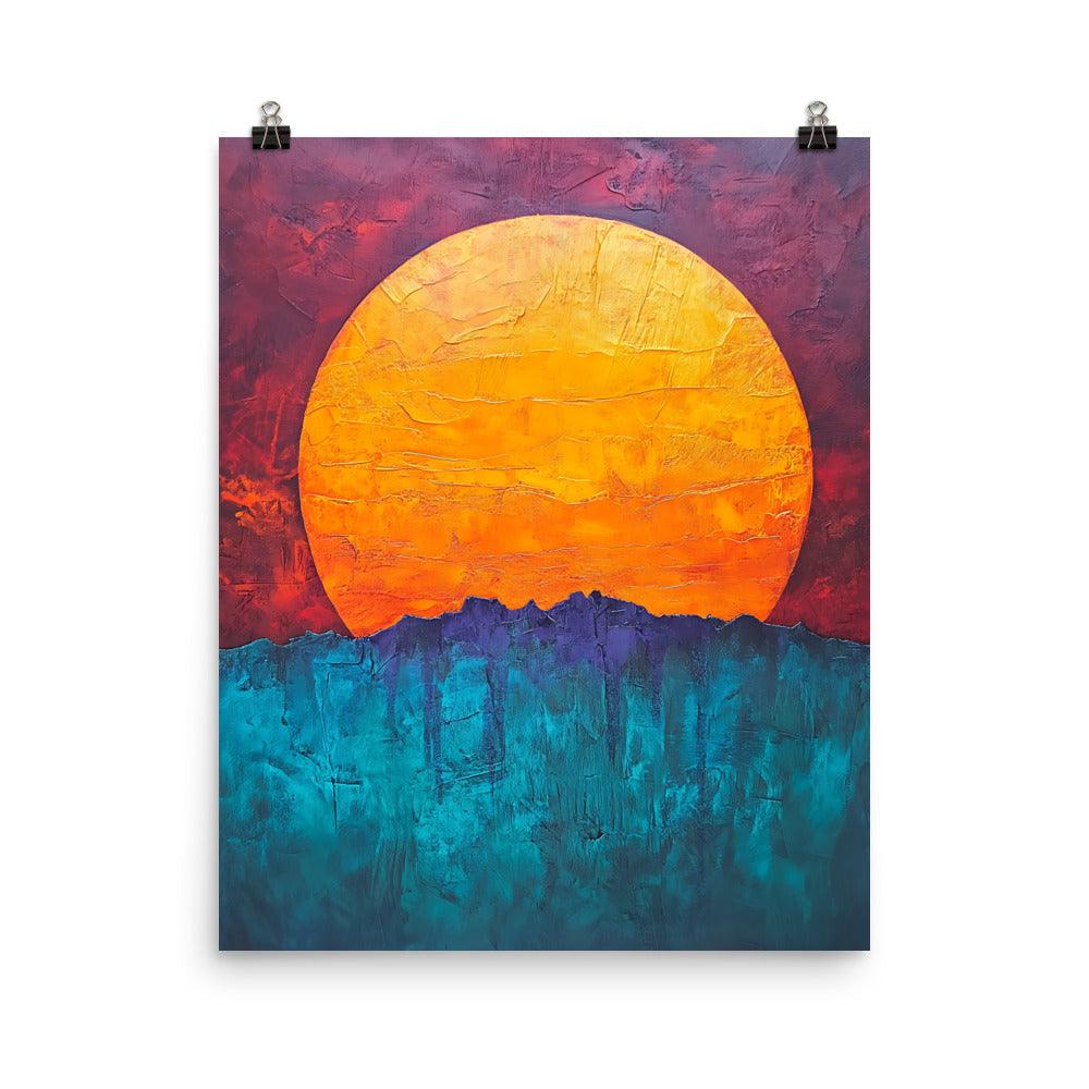 Boho Sunset Over Vibrant Horizon for Nature Lovers Poster - Oh Posters