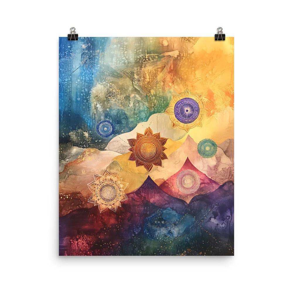 Boho Cosmic Mandala Dreamscape Serenity Art Poster - Oh Posters