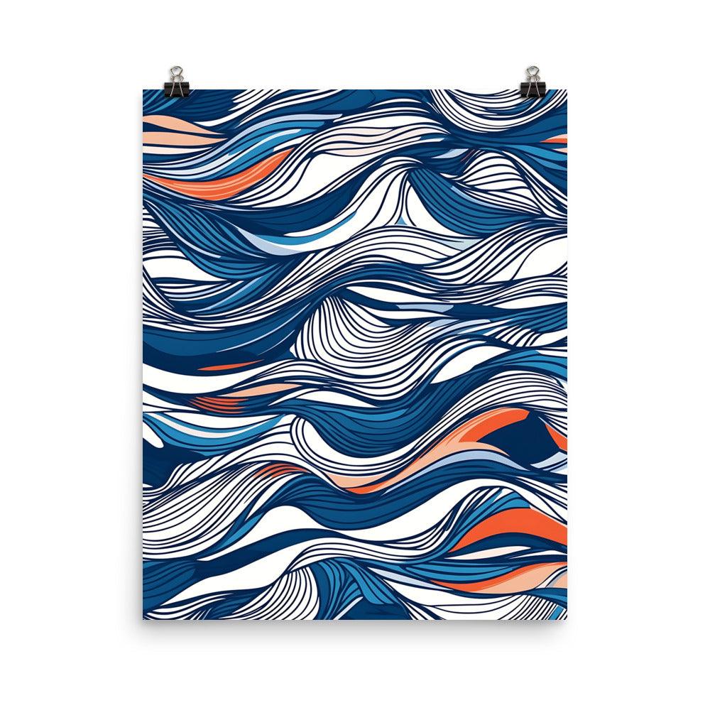Boho Ocean Waves Abstract Art Flowing Patterns for Free Spirits Poster - Oh Posters