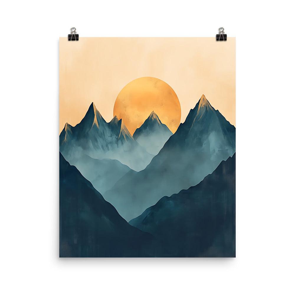 Boho Mountain Sunrise Serenity Canvas Art Poster - Oh Posters