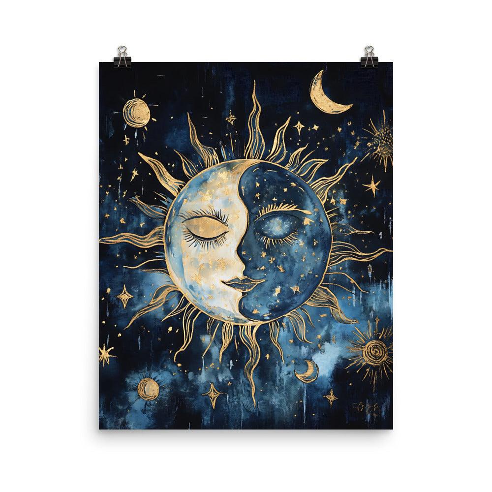 Celestial Sun and Moon Boho Magic Poster - Oh Posters