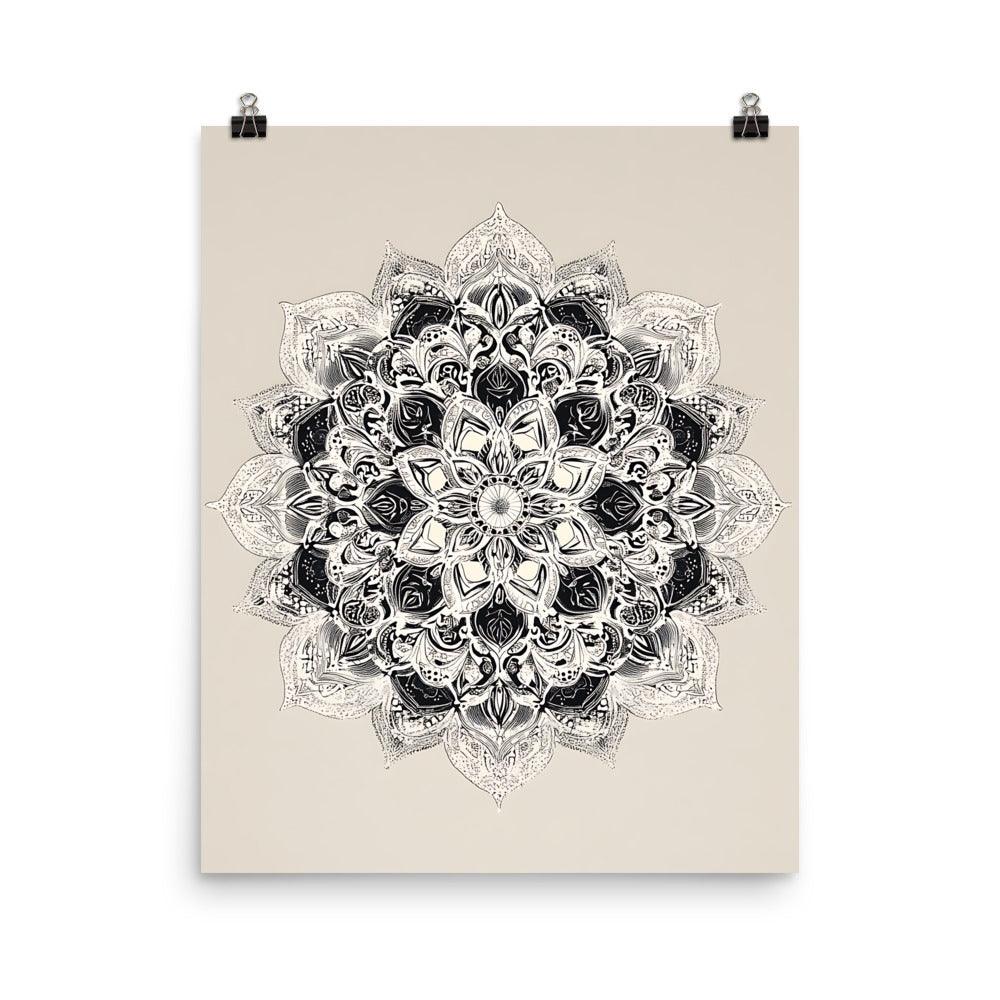 Intricate Boho Floral Mandala Art for Meditation and Mindfulness Poster - Oh Posters