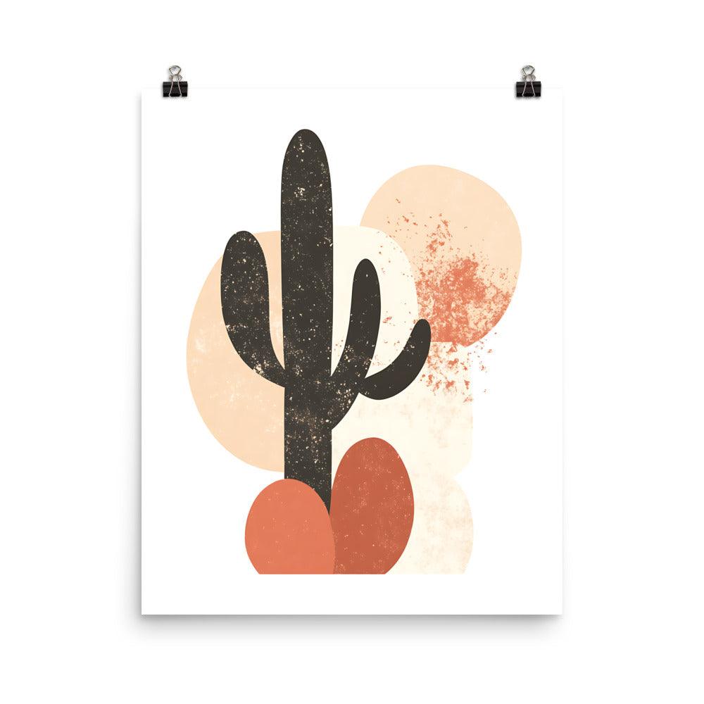Boho Desert Cactus Minimalist Earthy Tones Poster - Oh Posters